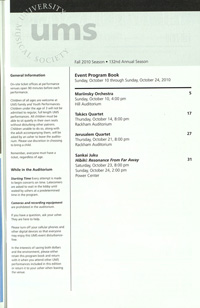 Program Book for 10-14-2010