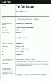 Program Book for 11-04-2010