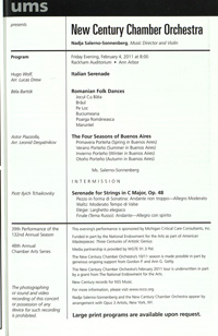 Program Book for 01-30-2011